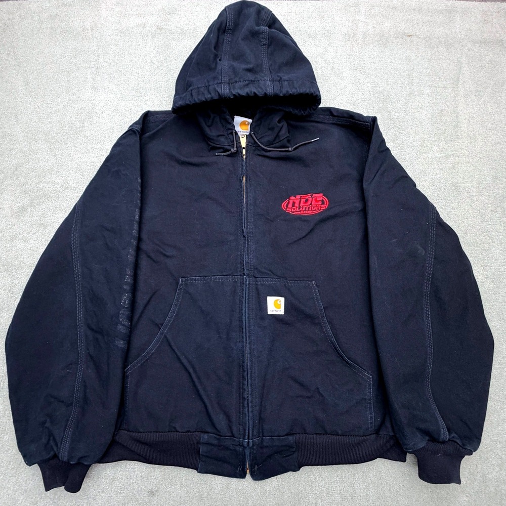 Carhartt J131 BLK Thermal Lined Duck Active Jacket Mens 2XL Black Union Made USA